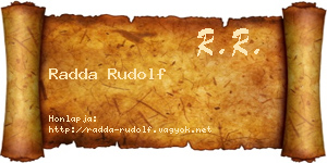 Radda Rudolf névjegykártya